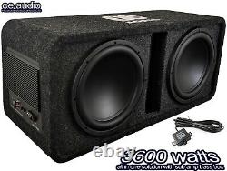 12 Twin Active Amplified Double Bass Box Sub Car built in Amp 3600W Most Power