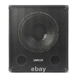 15 Bi-Amplified Active Powered Subwoofer DJ PA Speaker with Bluetooth USB 600w
