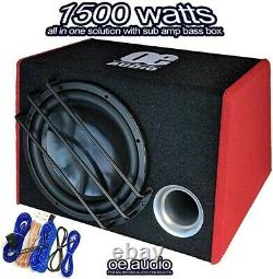 1500 watts 12 Bass box car audio sub woofer amp ACTIVE amplified NEW 2022/23