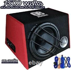 1500 watts 12 Bass box car audio sub woofer amp active amplified NEW UPGRADED