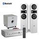 2.1 Tower Speaker Tv System With Shf700w, 8 White Subwoofer & Ad220a Amplifier