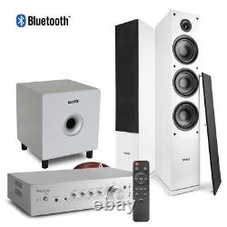 2.1 Tower Speaker TV System with SHF80W, 10 White Subwoofer & AD220A Amplifier