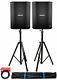 (2) Bose S1 Pro Powered Rechargeable Portable Bluetooth Pa Speakers+stands+bag