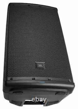 2 JBL EON612 12 2000 Watt Powered DJ PA Speakers withBluetooth+Stands+Cables+Bag