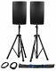 2 Jbl Eon615 15 2000w Powered Dj Pa Speakers Withbluetooth App Ctrl+stands+cables