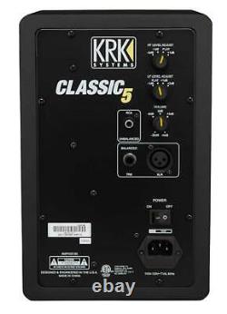 (2) KRK CLASSIC 5 Studio Monitor 5 Nearfield Powered Speakers+Pro Headphones
