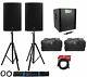 (2) Mackie Thump15a 15 Powered Dj Pa Speakers+ Thump18s Subwoofer+stands+cables