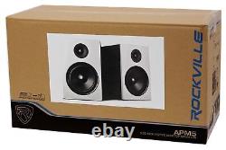 (2) Rockville APM5W 5.25 Powered Studio Monitor Speakers+Swivel Wall Brackets