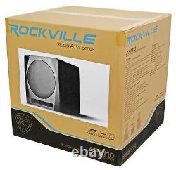 (2) Rockville APM6B 6 Powered Studio Monitors+Active 10 Subwoofer+Foam Pads