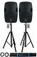 2 Rockville Bpa12 12 Powered 600w Dj Pa Speakers W Bluetooth+stands+cables+bag