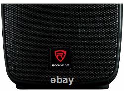 2 Rockville BPA12 12 Powered 600W DJ PA Speakers w Bluetooth+Stands+Cables+Bag