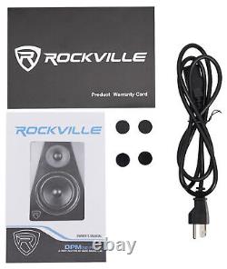 (2) Rockville DPM5B Dual Powered 5.25 300 Watt Active Studio Monitor Speakers