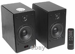 (2) Rockville HD5B 5 Powered Studio Monitor Bluetooth Bookshelf Speakers-Black
