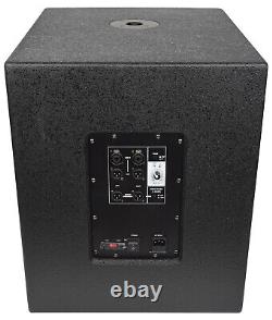 2 x Citronic CASA-15BA 15 3600W Powered Bass Bin Sub Speaker + xover + cover