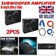 2x Active Underseat Car Bass Box Audio Subwoofer Sub Speaker Amplifier 8'' 800w