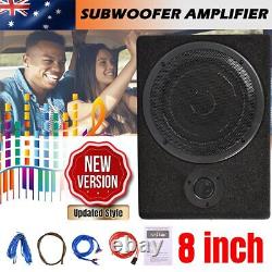 800W 8INCH Powered Car Under-Seat Subwoofer Amplifier Slim Audio Super Bass UK M