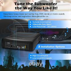 ATOTO 10 Car Audio Active Powered Subwoofer+Amp Slim Sub Bass Box Enclosure Kit