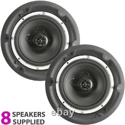 Active Bluetooth 8x Ceiling Speaker Kit 50W Wireless HiFi Audio Streaming System