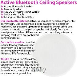 Active Bluetooth Ceiling Speaker Kit 50W Wireless Audio HiFi Streaming System