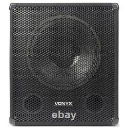 Bi-Amplifier Subwoofer 15 Inch Active Powered DJ Sub Bass Speaker + Passive Out