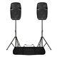 Compact Powered Pa Speakers 800w 10 Woofer + Stand Kit Dj Discospj1000ad