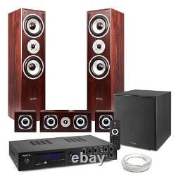 HF5W Walnut 5.1 Surround Sound System with Subwoofer & AV550 Bluetooth Amplifier