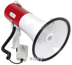 Handheld Megaphone Speaker with Switchable Siren Powerful Amplifier Shoulder Strap