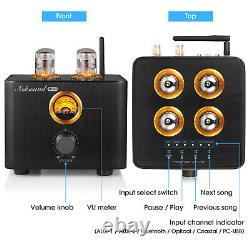 HiFi Valve Tube Amplifier with Bluetooth USB/COAX/OPT Hybrid Power Amp Receiver