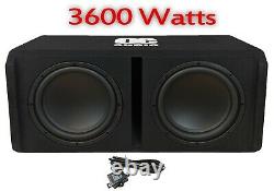 High Power 3600 watt 12 Twin Amplified Active Subwoofer Sub Amp bass box New