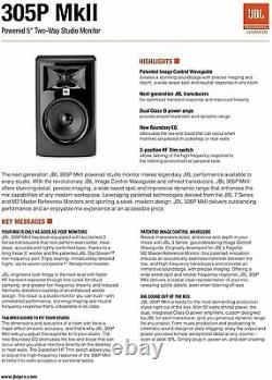 JBL Professional 305P MkII 5-Inch 2-Way Powered Studio Monitor Pair