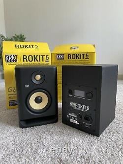 KRK Rokit 5 G4 Powered Studio Monitor Black, Pack of 2 with Power Chords