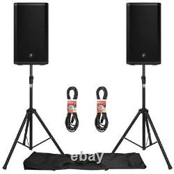 Mackie Thrash 212 1300 Watt active powered PA speakers inc Stands, bag and leads