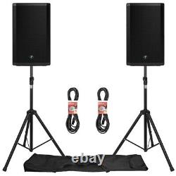Mackie Thrash 215 1300 Watt active powered PA speakers inc Stands, bag, cables