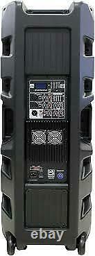 Mr Dj PRO215BT Professional PA DJ Dual 15 Full Range Powered Speaker 2 Display