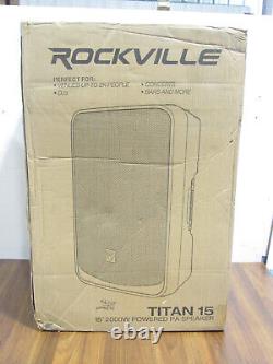 New Rockville TITAN 15 15 2000w Powered DJ PA Speaker Bluetooth DSP Wireless