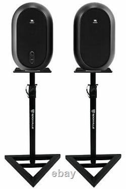 Pair JBL One Series 104 Compact Powered Studio Reference Monitors+Speaker Stands