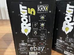 Pair Of 2 KRK Rokit Powered 5 Studio Monitors Speakers System & Access Cables