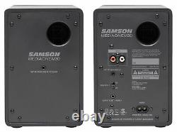 Pair Samson M30 3 Powered Studio Monitor Speakers+Powered 10 Subwoofer Sub