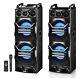Pair Technical Pro Dual 10 Powered 3000w Bluetooth Speakers Withusb/sd/led+mic