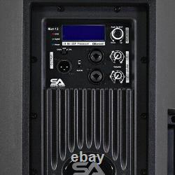Pair of Powered 12 1000 Watt PA /DJ Speaker Bluetooth, DSP, Mixer & Class D Amp