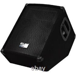 Pair of Powered 2-Way 10 Floor / Stage Monitors Wedge Style with Titanium Horns