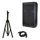 Peavey Dm 115 Dark Matter Pro Audio Dj 700w Powered 15 Speaker With Stand & Cable