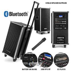 Portable PA Speaker System 8 Bluetooth MP3 CD UHF Wireless Microphone Amplified