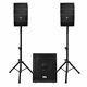 Powered Line Array Speaker System 12 Active Subwoofer And 8 Column Speakers