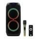 Powered Portable 2x8 Inch Party Karaoke Speaker Led Bluetooth, Mic & Remote