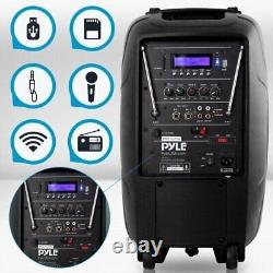 Pyle 10 Compact Portable PA System Battery Powered 600-Watt Peak Power Active