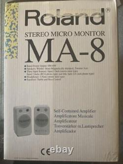 ROLAND MA-8 Stereo Micro Monitor Speakers Active Powered Studio Pair USED