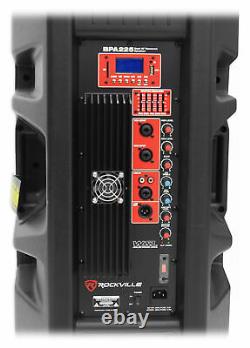 Rockville BPA225 Dual 15 Powered 1500w Pro DJ PA Speaker w Bluetooth+TWS+Mixer