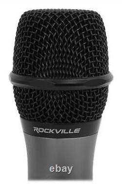 Rockville RPG122K 12 Powered Speakers withBluetooth+Dual UHF Wireless Mics+Stands