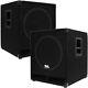 Seismic Audio Pair Of Powered 15 Sub Cabs Pa Dj Pro Audio Band Active 15 Subs